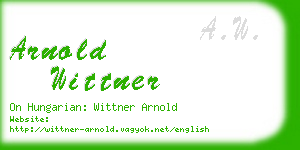 arnold wittner business card